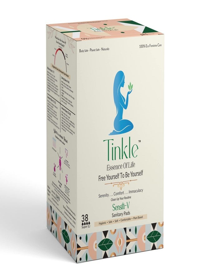 Tinkle Sensiti-V Sanitary Pads for Girls, Rash Free Teen Sanitary Pads, Soft Organic Cotton Mini Pads, Small Pads for Teenage Girls, Super Absorbent, Leak Proof, Ideal for All Flow Types, 45 Count - Image 1